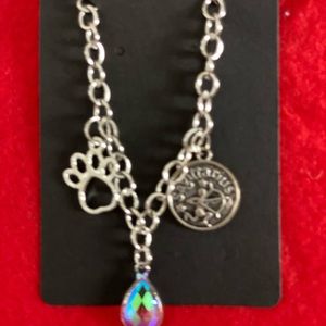 Silver plated anklet with charms